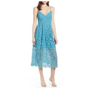 ASTR The label turquoise lace midi dress size XS